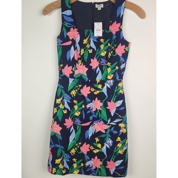 J. Crew Dresses & Skirts - J.Crew Floral Basketweave Square-neck Dress‎ NWT Size  0